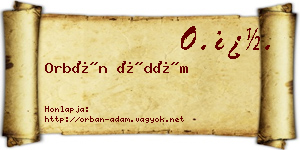 Orbán Ádám névjegykártya